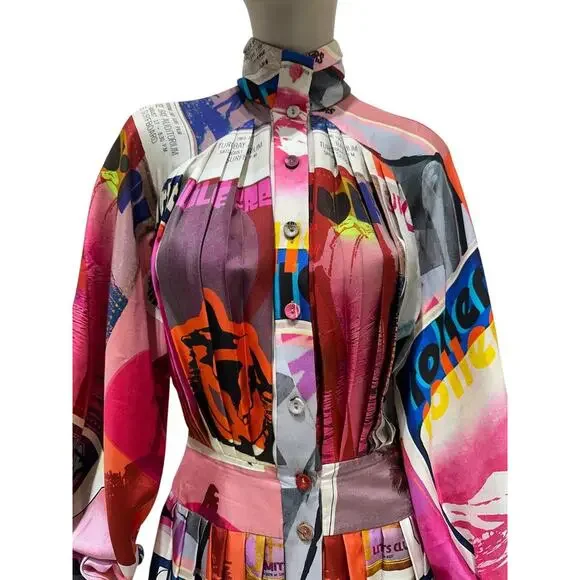 Zimmermann Pink Poster Print Wavelength Mini Dress - Sz 0 - Picture 3 of 6